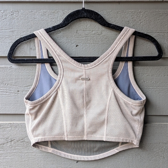 Prana Becksa Bralette Taupe Tan Ribbed Size Small Yoga Workout Gym Crop Top - Picture 6 of 10